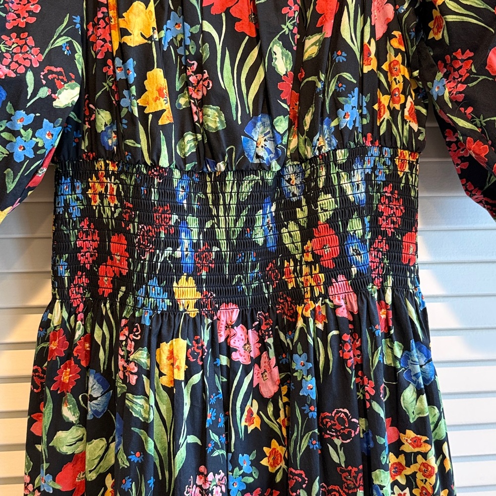 Cara Cara off (or On) shoulder floral cotton dress in black - Picture 2 of 5